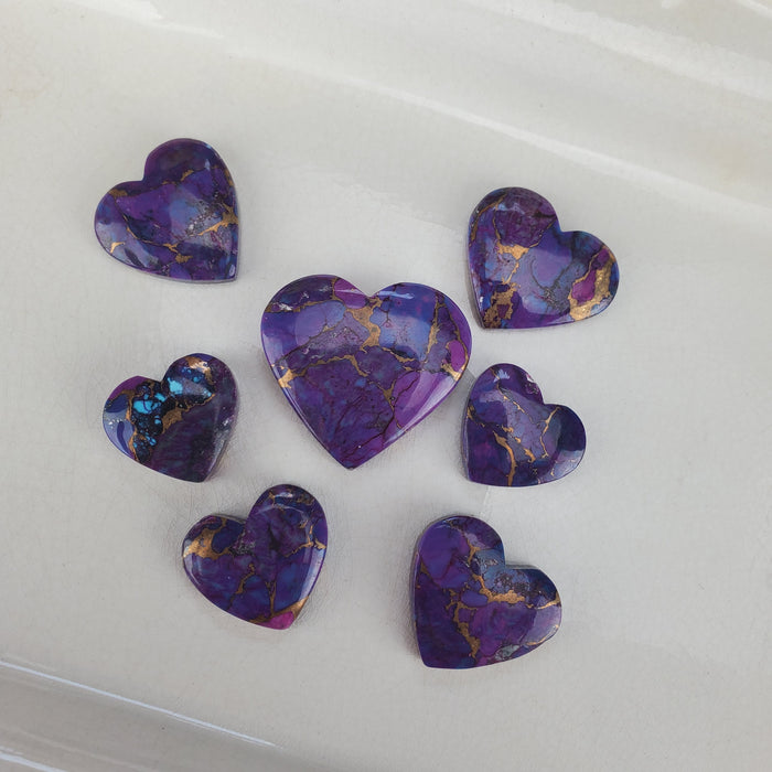 Purple Mojave Heart Cabochons