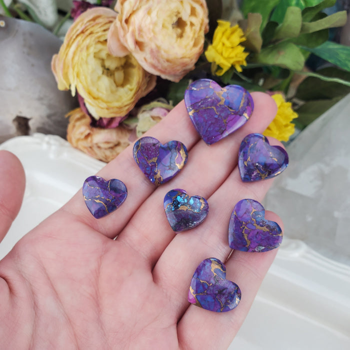 Purple Mojave Heart Cabochons