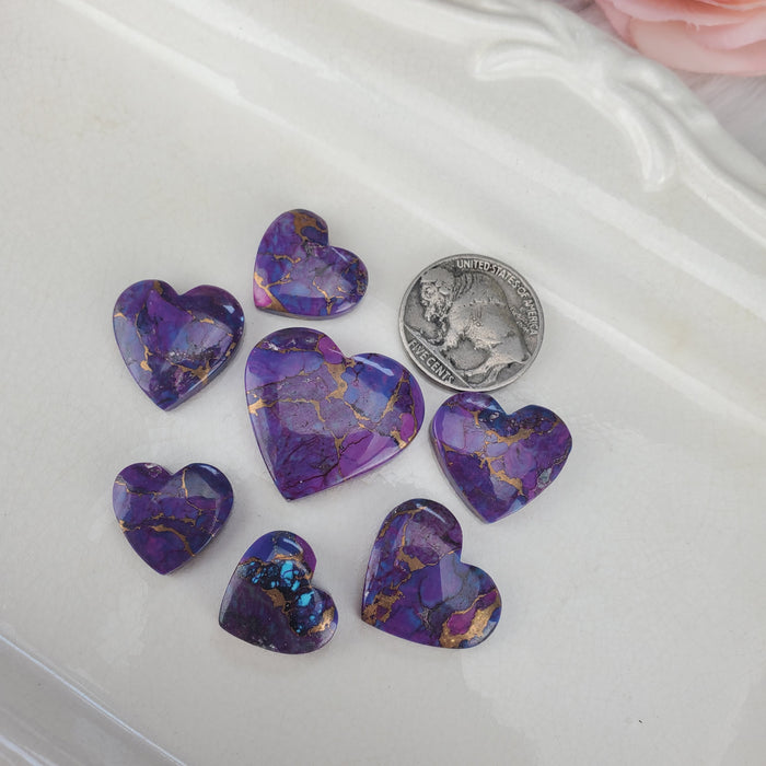 Purple Mojave Heart Cabochons