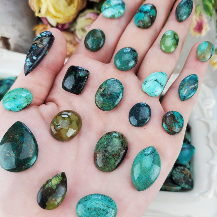 Tibetan Turquoise Cabochons, medium