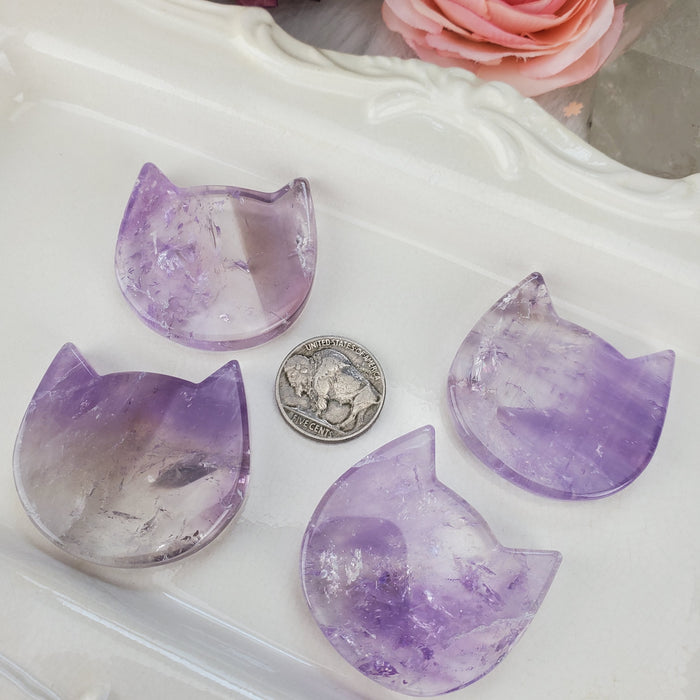 Amethyst Cat Heads, Medium