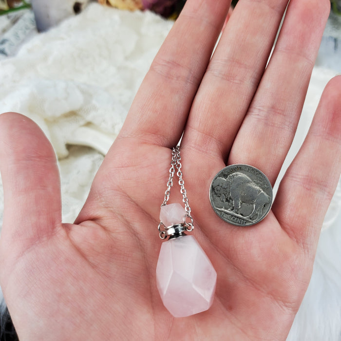 Crystal Perfume Bottles, Rose Quartz