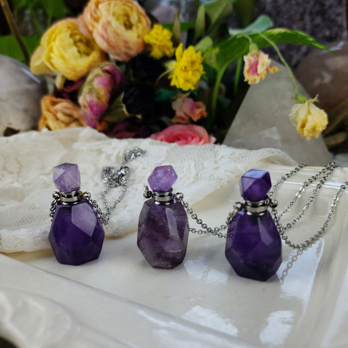 Crystal Perfume Bottles, Amethyst