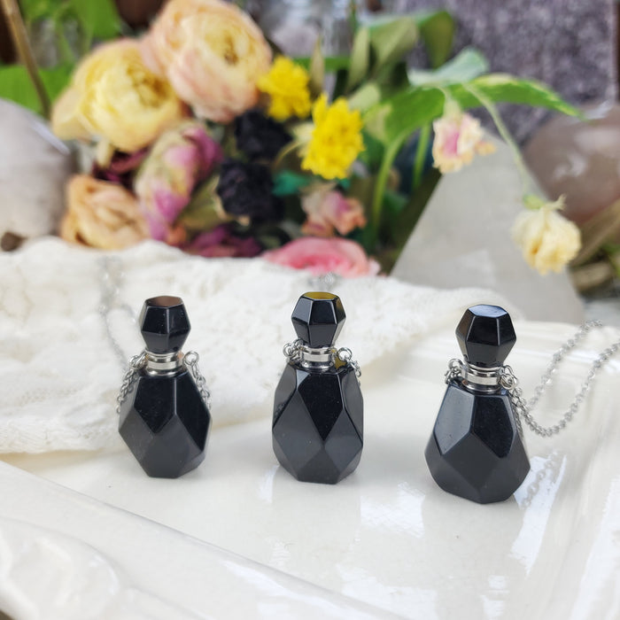 Crystal Perfume Bottles, Obsidian