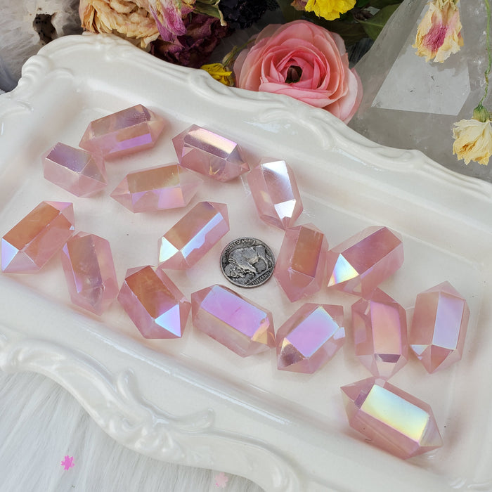 Double Terminated Angel Aura Rose Quartz