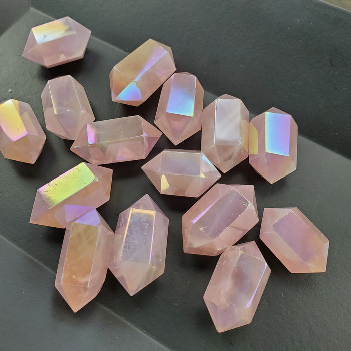 Double Terminated Angel Aura Rose Quartz