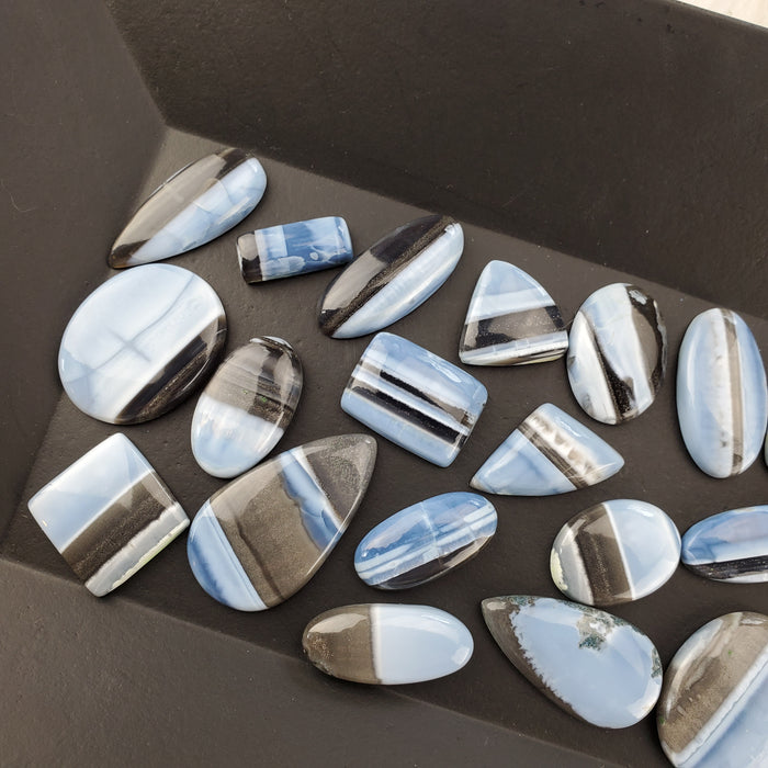 Banded Blue Opal Cabochons