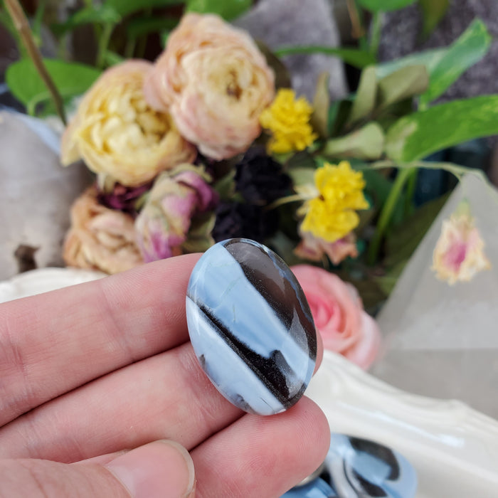 Banded Blue Opal Cabochons