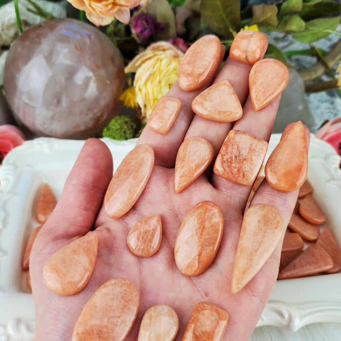 Peach Moonstone Assorted Shape Cabochons