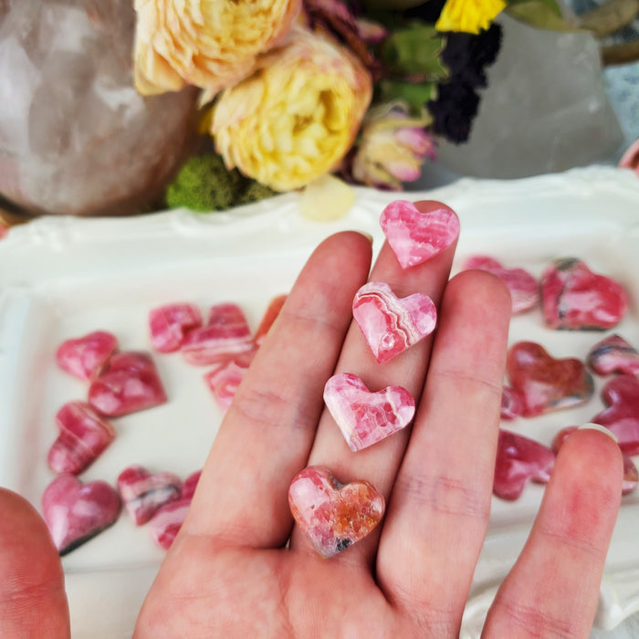 Rhodochrosite Heart Cabochons