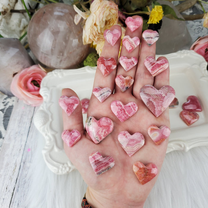 Rhodochrosite Heart Cabochons