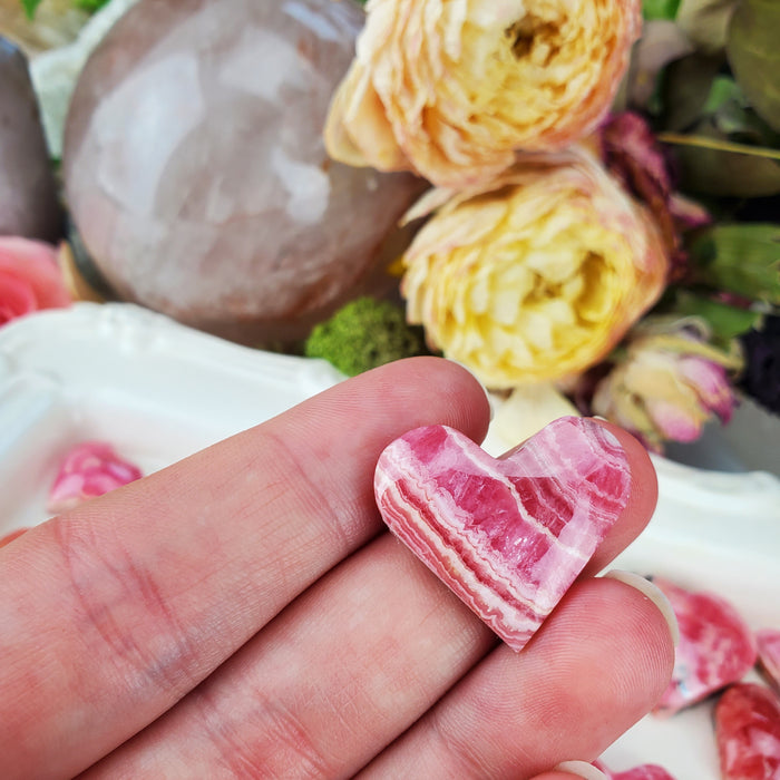 Rhodochrosite Heart Cabochons