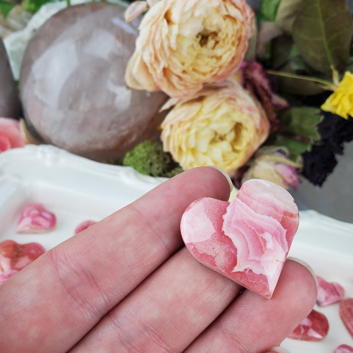 Rhodochrosite Heart Cabochons