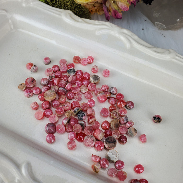 Rhodochrosite Round Cabochons, 6mm