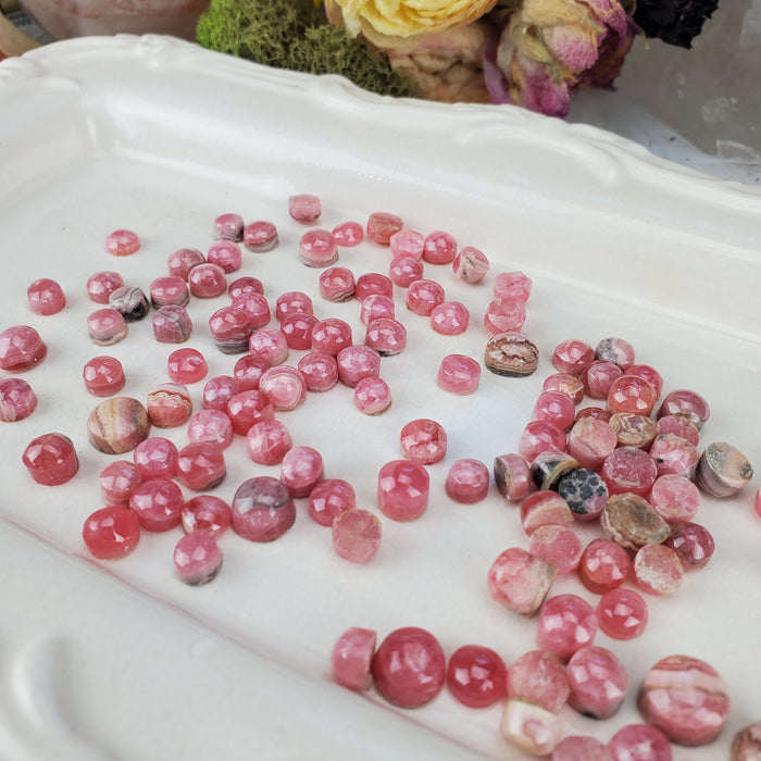 Rhodochrosite Round Cabochons, 6mm