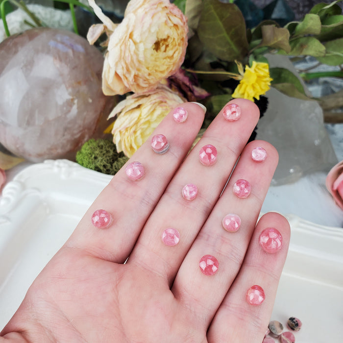 Rhodochrosite Round Cabochons, 6mm