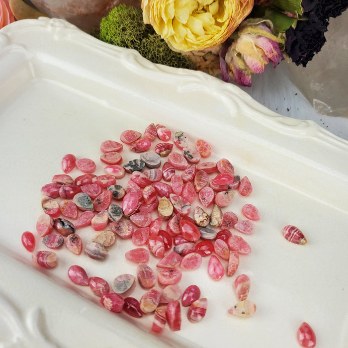 Rhodochrosite Teardrop Cabochons