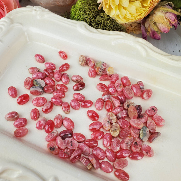 Rhodochrosite Oval Cabochons, ~6x10mm