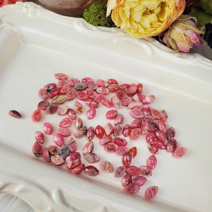 Rhodochrosite Marquis Cabochons, ~6x10mm