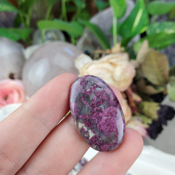 Rubellite in Quartz Cabochons