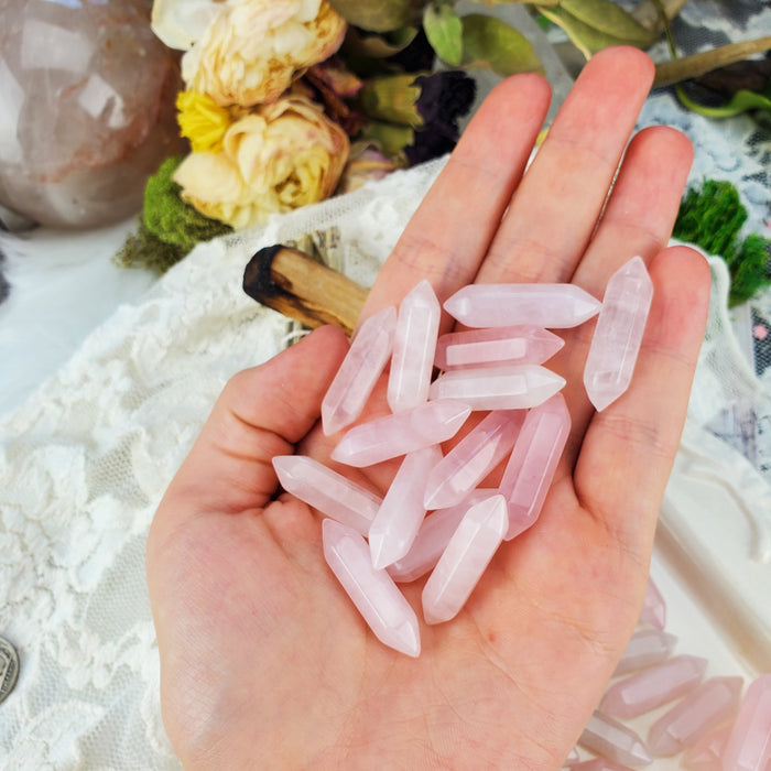 Rose Quartz Double-Terminated Points, 1 1/4''