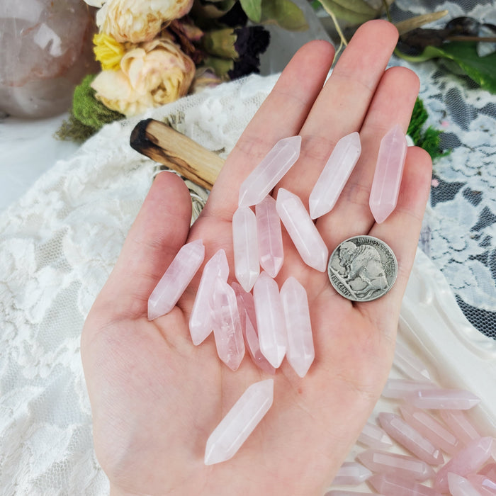 Rose Quartz Double-Terminated Points, 1 1/4''