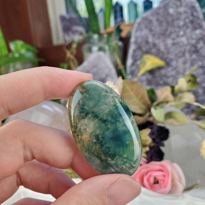 Moss Agate Cabochons, green