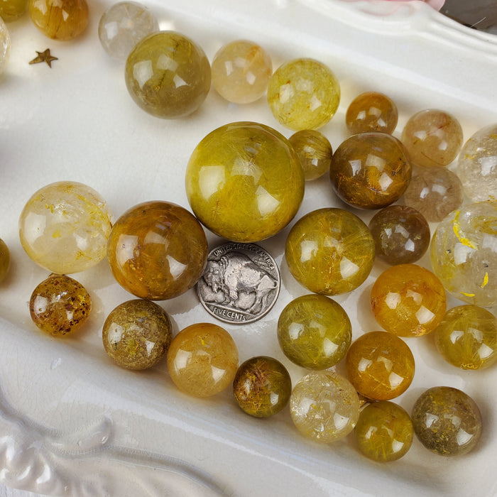 Golden Rutile Quartz Spheres