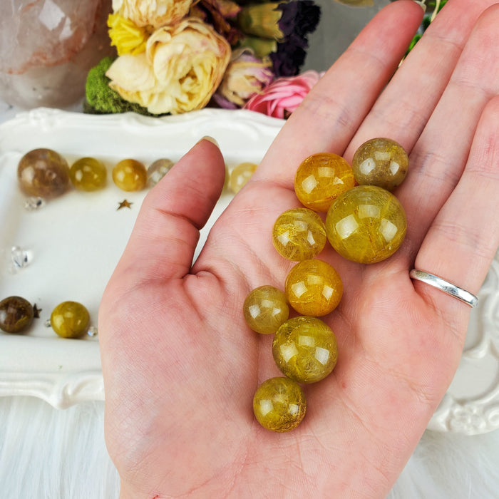 Golden Rutile Quartz Spheres