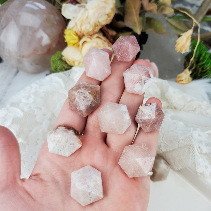 Pink Amethyst Hexagonal Pyramids