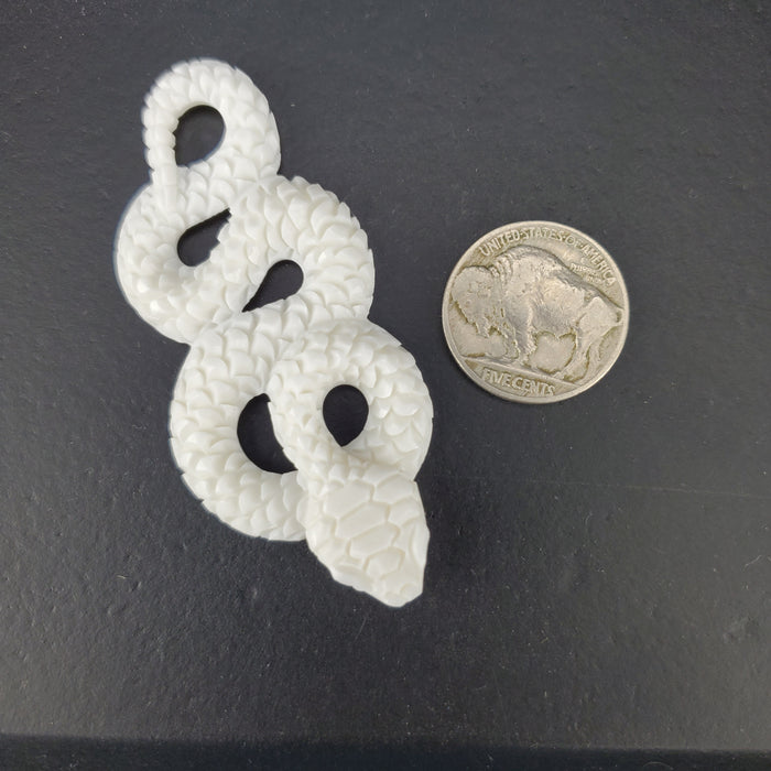 Snake Carved Bone Cabochon, Large