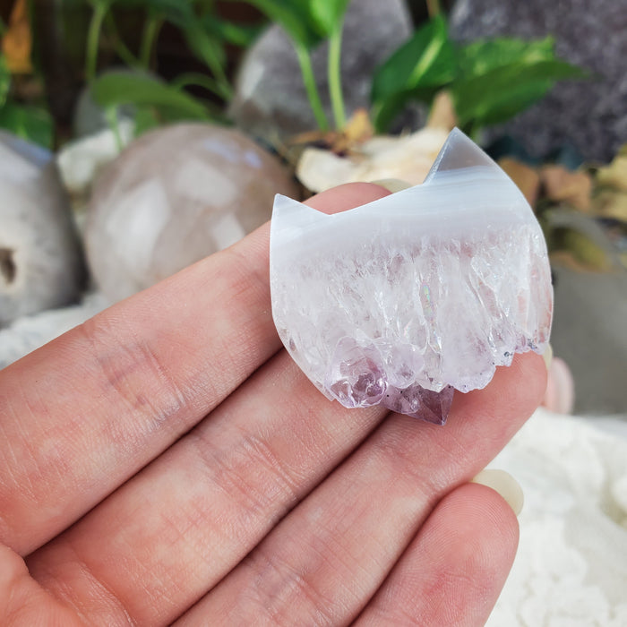 Amethyst, Quartz and Agate Cat Heads, medium