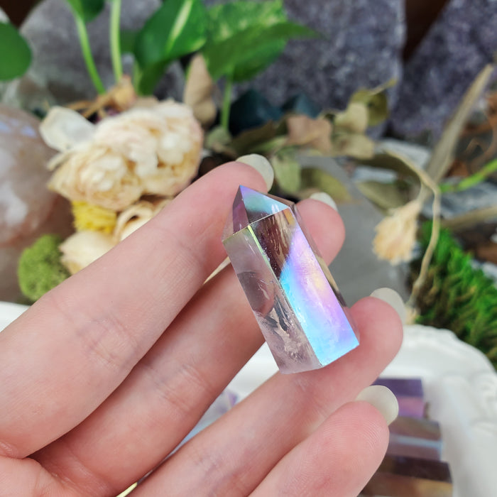 Aura Amethyst Points, second quality