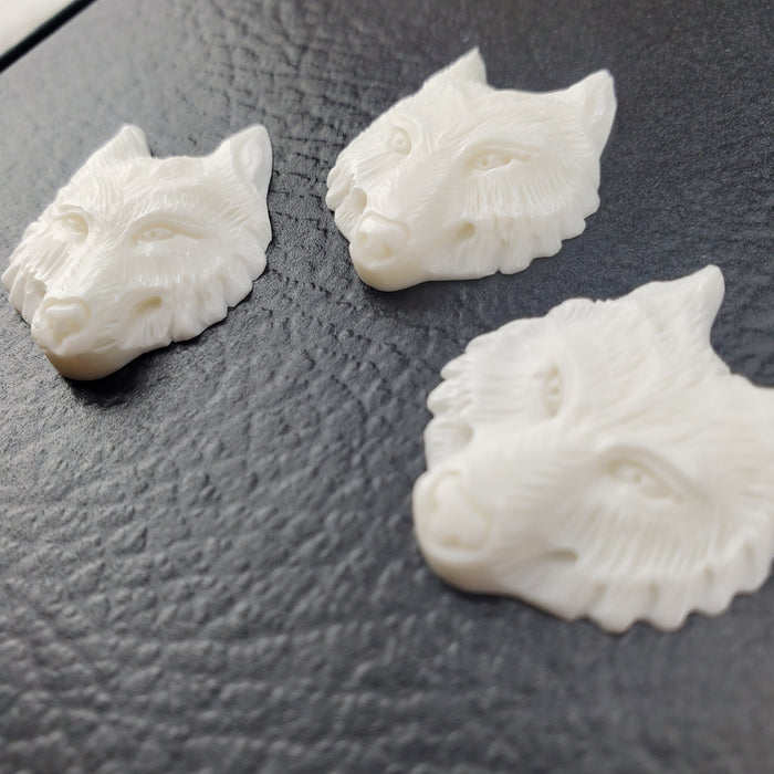 Wolf Face Bone Cabochons