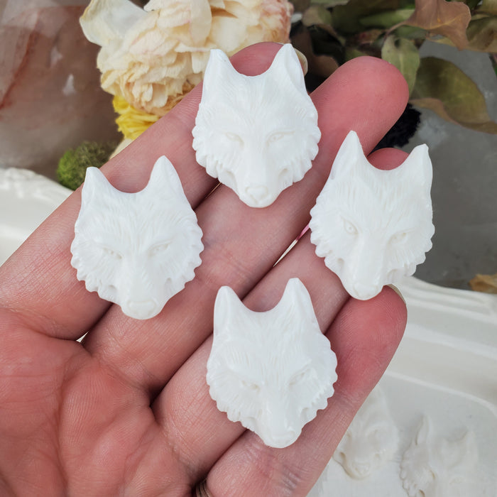 Wolf Face Bone Cabochons