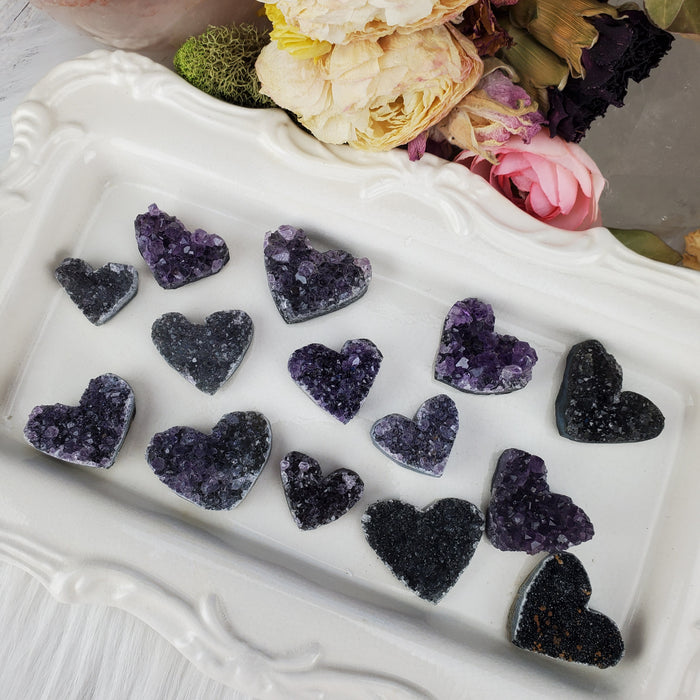 Druzy Heart Cabochons, Uruguay