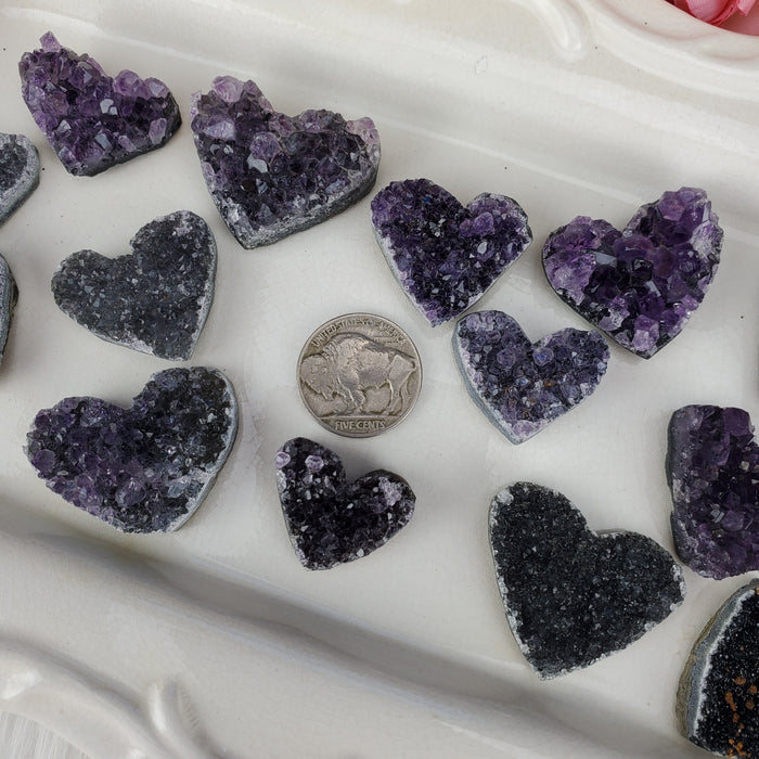 Druzy Heart Cabochons, Uruguay