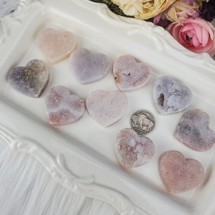 Pink Amethyst Hearts