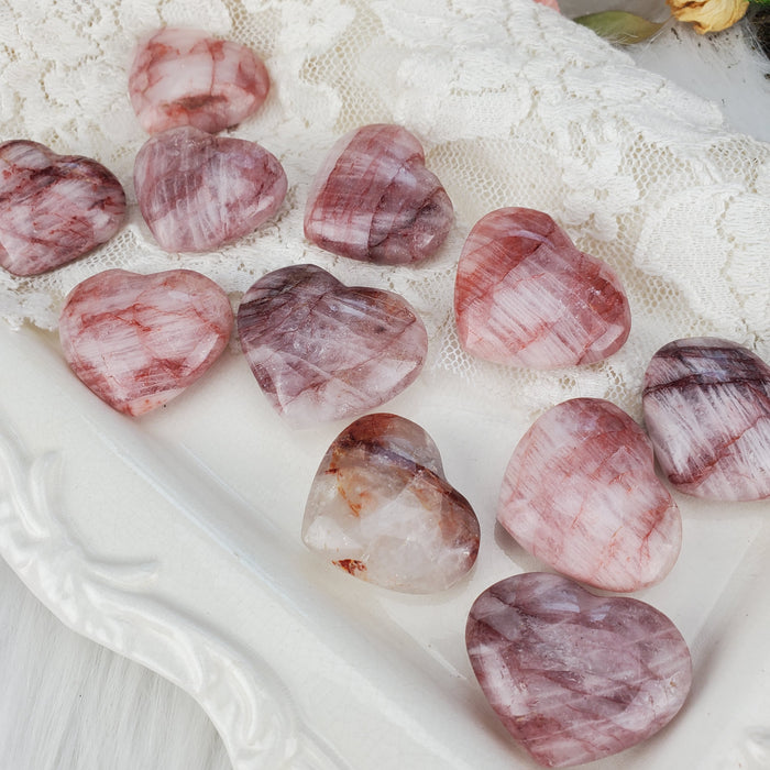 Hematite Quartz Hearts