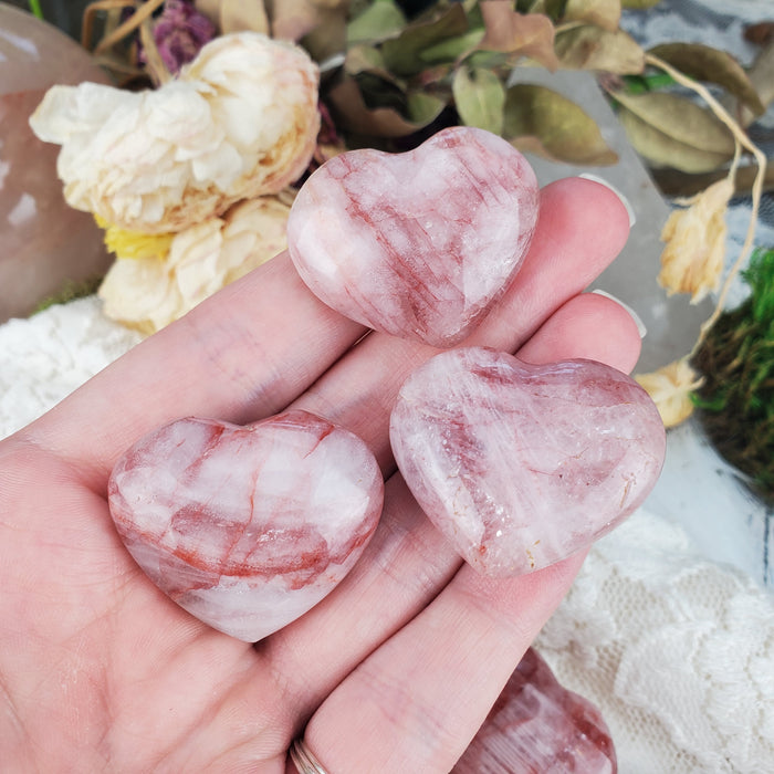 Hematite Quartz Hearts