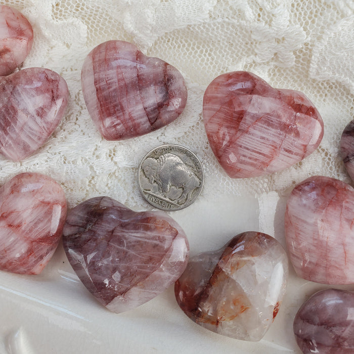 Hematite Quartz Hearts