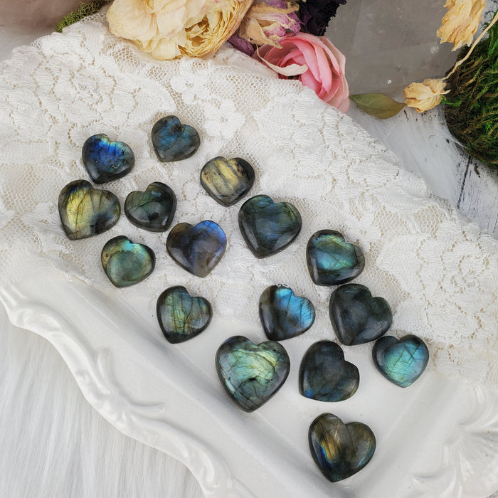 Labradorite Heart Cabochons