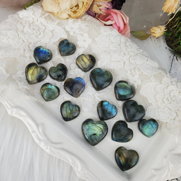 Labradorite Heart Cabochons