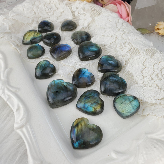 Labradorite Heart Cabochons