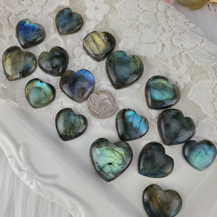 Labradorite Heart Cabochons