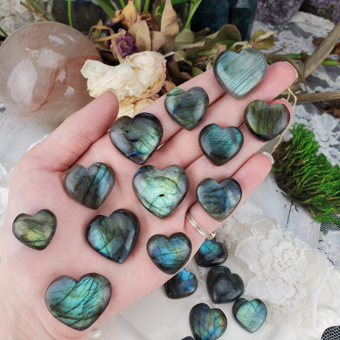 Labradorite Heart Cabochons