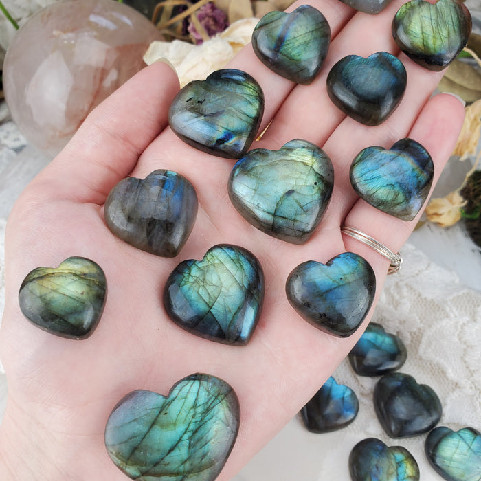 Labradorite Heart Cabochons