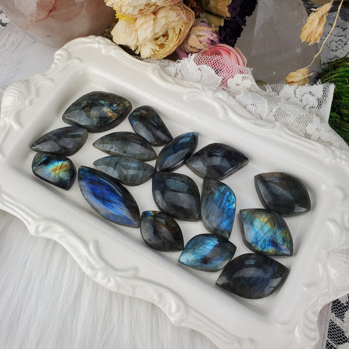 Free Form Labradorite Cabochons, craft quality