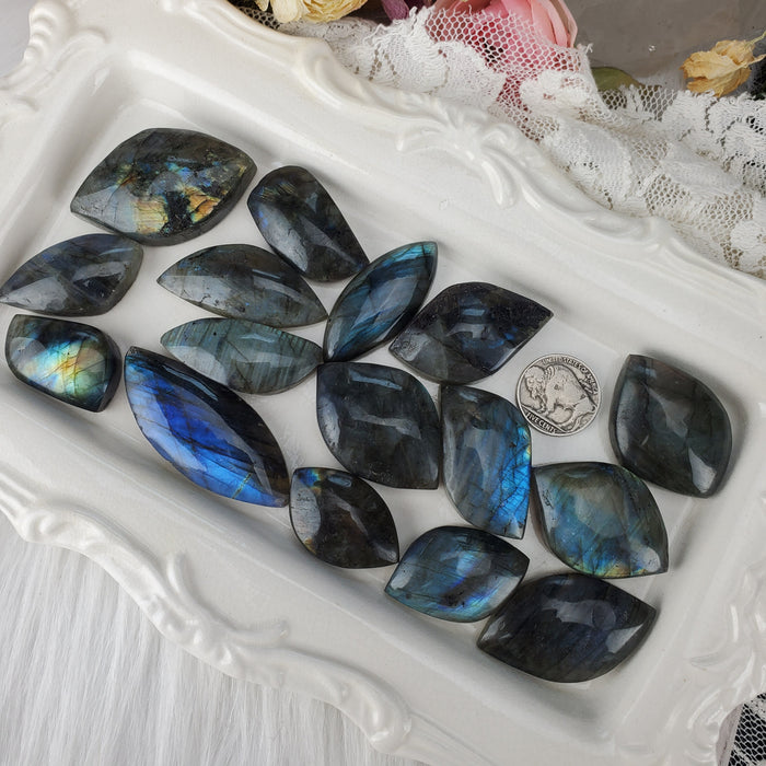 Free Form Labradorite Cabochons, craft quality