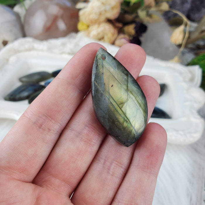 Labradorite Cabochons, drilled